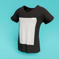 Mockup of t-shirt with a white square in the center for design sample photo