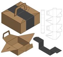 diseño de plantilla troquelada de embalaje de caja. Maqueta 3d vector