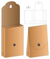 diseño de plantilla troquelada de embalaje de caja. Maqueta 3d vector