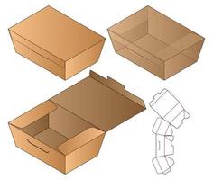 diseño de plantilla troquelada de embalaje de caja. Maqueta 3d vector