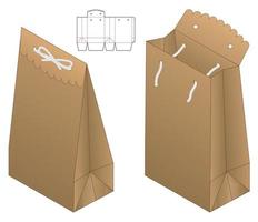 Paper Bag packaging die cut template design. 3d mock-up