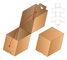 diseño de plantilla troquelada de embalaje de caja. Maqueta 3d vector