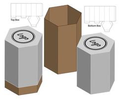 diseño de plantilla troquelada de embalaje de caja. Maqueta 3d vector