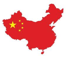 bandera de mapa de china sobre un fondo blanco vector
