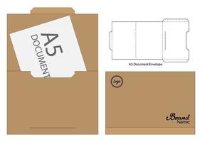 envelope die cut mock up template vector