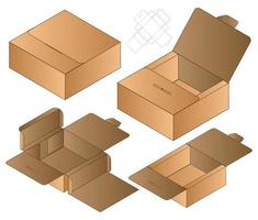 Box packaging die cut template design. 3d mock-up vector