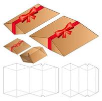 Box packaging die cut template design. 3d mock-up vector