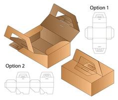 diseño de plantilla troquelada de embalaje de caja. Maqueta 3d vector