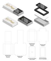 diseño de plantilla troquelada de embalaje de caja. Maqueta 3d vector