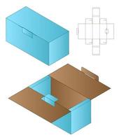 diseño de plantilla troquelada de embalaje de caja. Maqueta 3d vector