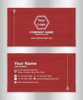 simple business name card red theme sachets packaging design vector