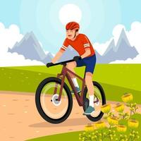 Man Riding on Mountain vector