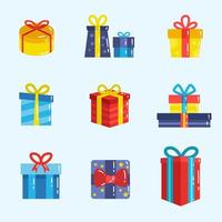 colección de iconos de caja de regalo vector