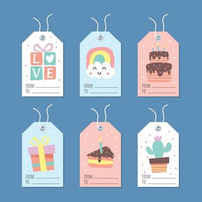 Cute Gift Tag in Pastel Color