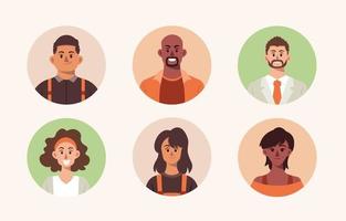 72 Avatar icons vector people collection on Yellow Images Creative Store