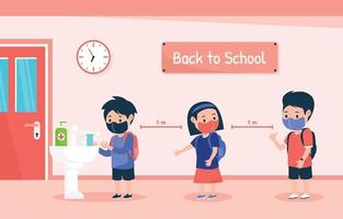 Back to School in New Normal Protocol vector