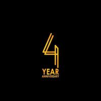 4 Year Anniversary Celebration Vector Template Design Illustration