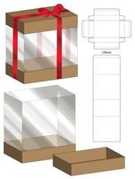 diseño de plantilla troquelada de embalaje de caja. Maqueta 3d vector