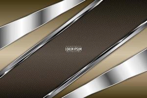 Luxury background of gold and silver with lines carbon fiber texture.Elegant metal modern design. vector