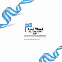 Happy Argentina Independence Day Celebration, Poster, Ribbon banner vector template design illustration