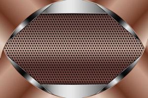 Metallic background with copper perforated texture. vector