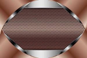 Metallic background with copper perforated texture. vector