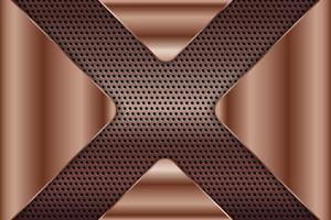 Metallic background with copper perforated texture. vector