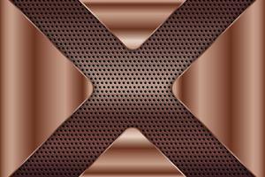 Metallic background with copper perforated texture. vector