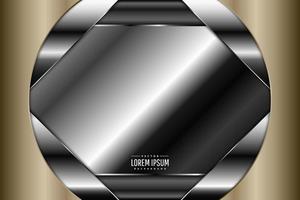 Metallic technology background with gold and silver dark space modern design. vector