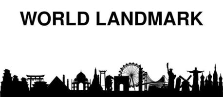 silhouette world landmarks vector