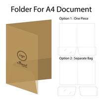 Folder die cut mock up template vector