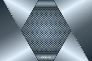 Blue metal background with hexagon pattern. vector