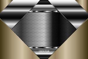 Metallic background of gold and silver with perforated texture vector