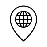 icono de pin de ubicación mundial vector