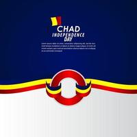 Ilustración de diseño de plantilla de vector de celebración del día de la independencia de Chad