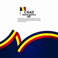 Ilustración de diseño de plantilla de vector de celebración del día de la independencia de Chad