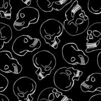 Seamless pattern with skulls. Vector illustration background. Black and White pattern for print, web and fabric.