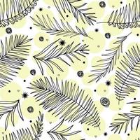 Seamless pattern with abstract leaves on white background. Print for fabric, web and paper. vector