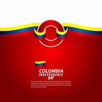 Ilustración de diseño de plantilla de vector de celebración del día de la independencia de Colombia