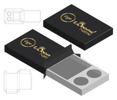 Box packaging die cut template design. 3d mock-up vector