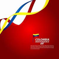 Ilustración de diseño de plantilla de vector de celebración del día de la independencia de Colombia