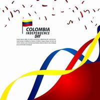 Ilustración de diseño de plantilla de vector de celebración del día de la independencia de Colombia