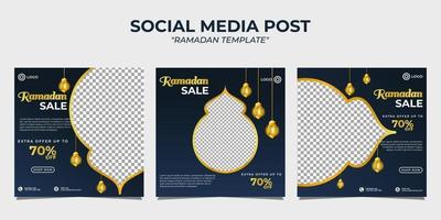 Ramadan sale social media post template vector