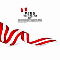 Ilustración de diseño de plantilla de vector de celebración del día de la independencia de Perú