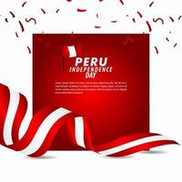 Ilustración de diseño de plantilla de vector de celebración del día de la independencia de Perú