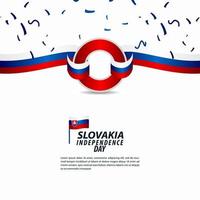 Ilustración de diseño de plantilla de vector de celebración del día de la independencia de Eslovaquia