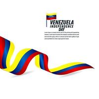 Happy Venezuela Independence Day Celebration, ribbon banner, poster template design illustration vector