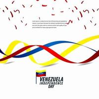 Happy Venezuela Independence Day Celebration, ribbon banner, poster template design illustration vector
