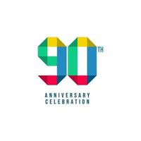 90 Th Anniversary Celebration Vector Template Design Illustration