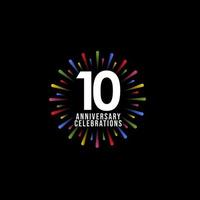 10 Years Anniversary Celebration Vector Template Design Illustration